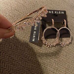 NWT Anne Klein Rhinestone crystal earrings & Bracelet Wedding/New Years